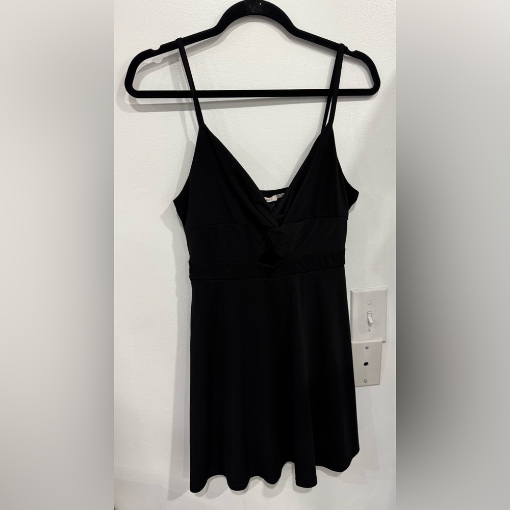 miami Black V-Neck Mini Dress